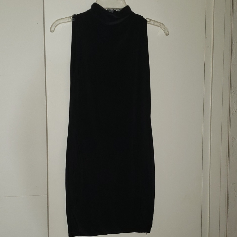 Pretty Little Thing black mock neck mini dress